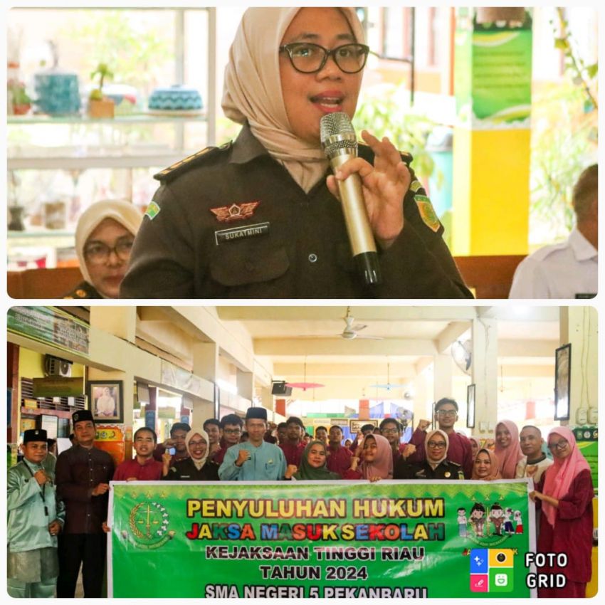 Jalankan Program Jaksa Masuk Sekolah, Kejati Riau Berikan Penyuluhan Hukum pada Siswa/i SMAN 5 Pekanbaru