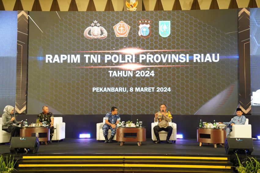 Perkokoh Sinergitas, Polda Riau Gelar Rapim TNI-Polri Provinsi Riau Tahun 2024