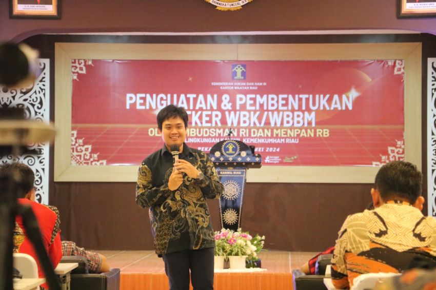 Kemenkumham Riau Terima Pemaparan Materi Mengenai Penetapan Predikat Zona Integritas Menuju WBK/WBBM Dari KemenpanRB
