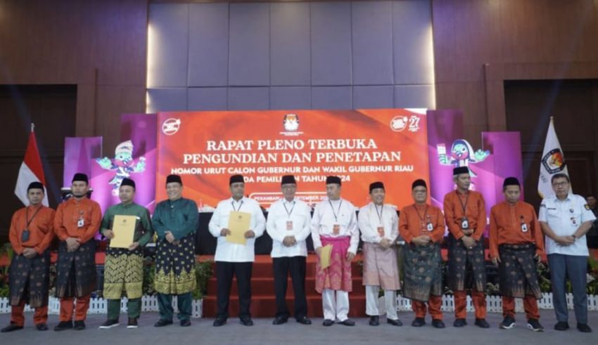 3 Paslon Gubernur Riau di Pilkada 2024 Telah Mendapat Nomor Urut