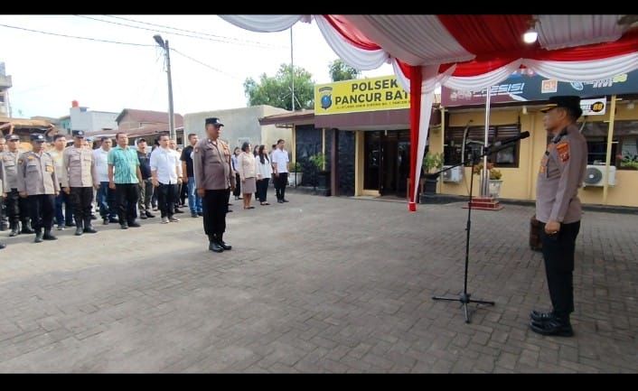 Pimpin Apel Perdana, Kapolsek Pancur Batu Ajak Personel Semangat Dalam Bertugas