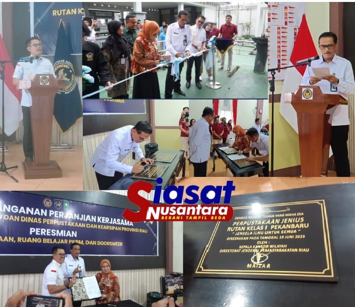 Direktorat Jenderal Pemasyarakatan Riau Resmikan Fasilitas Pembinaan di Rumah Tahanan Kelas l Sialang Bungkuk Pekanbaru
