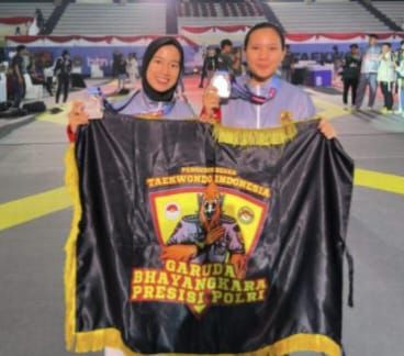 Dua Polwan Polda Riau Raih Medali di Kejuaraan Taekwondo Championship Panglima TNI 2025