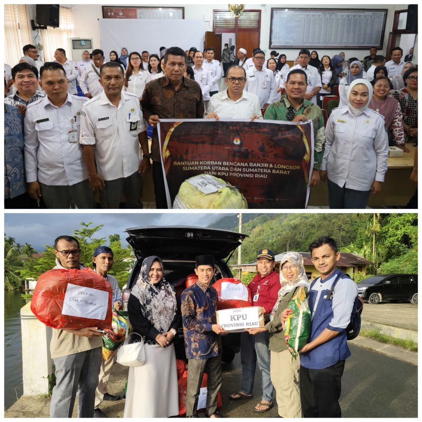 Keluarga Besar KPU Riau Salurkan Bantuan untuk Korban Bencana di Sumatera